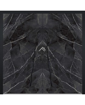 LIM Calacatta double - aluminium dubbele deur bekleed met Calacatta Black gesinterd kwarts