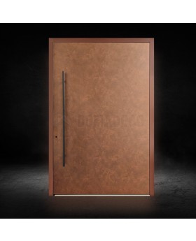 Voordeur van aluminium met corten-look