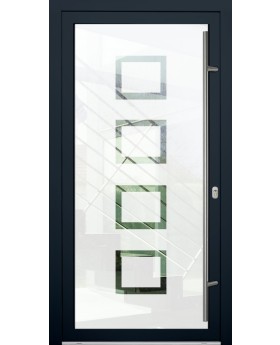 LIM Glass S8 - zandkleurige voordeur met een transparant decor