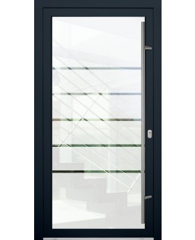 LIM Glass S5 - matte voordeur met vijf transparante strepen