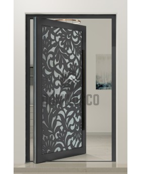 PIVOT G1 - Glas aluminium taatsdeur met decoratief paneel