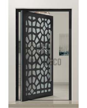 PIVOT G2 - Glazen aluminium taatsdeur met decoratief paneel