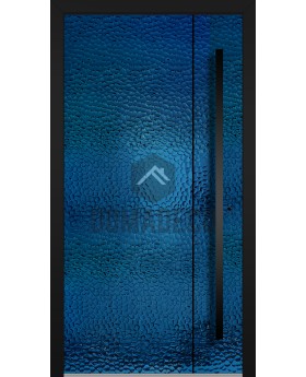 LIM B3 - aluminium scharnierende deur bekleed met blauw roestvrij staalplaat