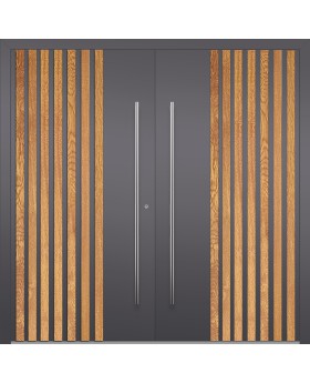 LIM RAIL3 double - aluminium dubbele deur met verticale lamellen gemaakt van aluminium profielen