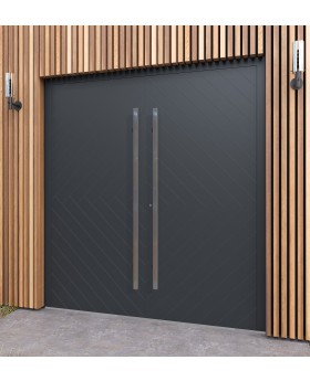 LIM v59 dubbel - voorgehangen dubbele aluminium buitendeur met ribben