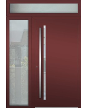 Aluminium LIM-scharnierdeur met zijlicht links en boven (buitenaanzicht)