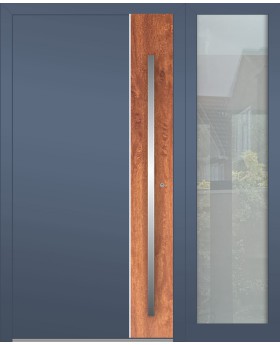 Aluminium LIM-scharnierdeur met zijlicht rechts (buitenaanzicht) 