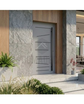 Grijze aluminium voordeur
