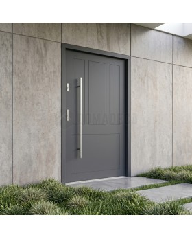 anthracietkleurige, moderne stalen voordeur