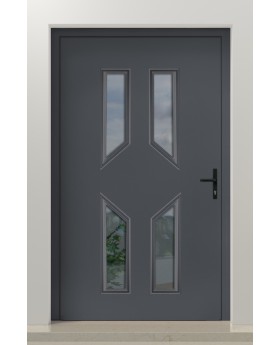 PIVOT CL11 - beglaasde traditionele aluminium taatsdeur met decoratieve omlijsting