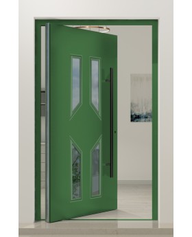 PIVOT CL11 - beglaasde traditionele aluminium taatsdeur met decoratieve omlijsting