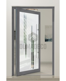 PIVOT Glass S10 - aluminium mat taatsdeur met transparant decor