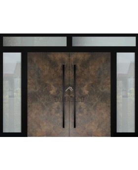 Aluminium LIM dubbele deur met links, rechts en boven glazen paneel