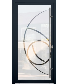 LIM Glass S16 - matte aluminium voordeur met een transparant decor