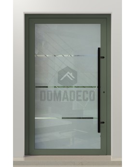 PIVOT Glass S3 - aluminium matte taatsdeur met drie transparante strepen