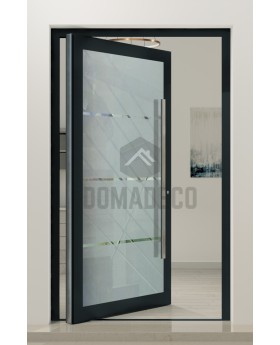 PIVOT Glass S3 - aluminium matte taatsdeur met drie transparante strepen