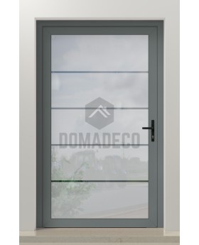 PIVOT Glass S4 - aluminium matte taatsdeur met vier transparante strepen