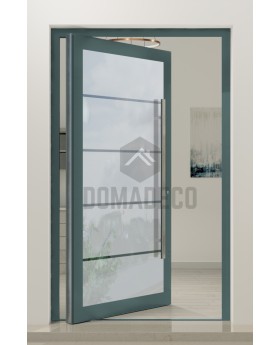 PIVOT Glass S4 - aluminium matte taatsdeur met vier transparante strepen