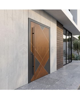 LIM V10 - aluminium voordeur met houten decor
