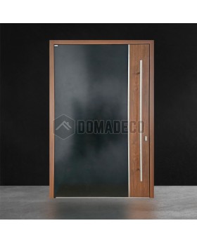 Aluminium taatsdeur met houten decor