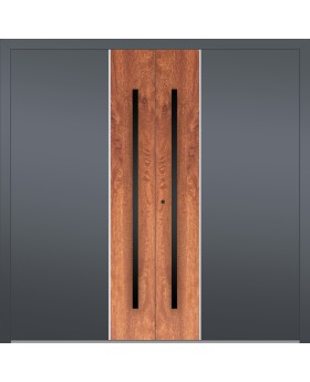 LIM v22 dubbel - dubbele aluminium voordeur met houten decor