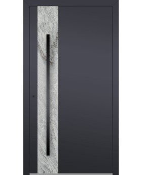 LIM V41 - aluminium voordeur bedekt met witte steenstructuur