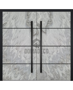 LIM V42 dubbel - aluminium dubbele voordeur bekleed met witte steenstructuur
