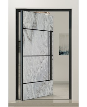 PIVOT V42 - aluminium voordeurscharnier met witte steenstructuur