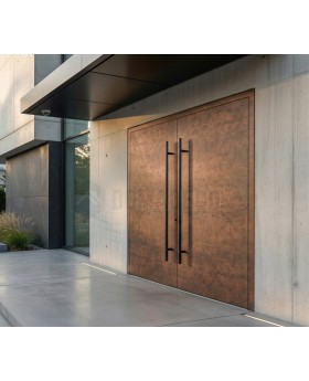 Rust-voordeur van dubbel aluminium, bekleed met gesinterd kwarts
