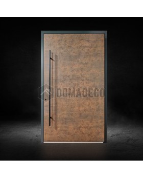 Roestkleurige aluminium toegangsdeur bekleed met corten gesinterd kwarts
