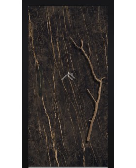 LIM V54 - aluminium draaideur bekleed met Noir Desir gesinterd kwarts