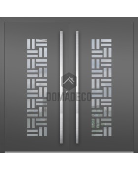 LIM VFL2 dubbel - aluminium dubbele voordeur decoratief glas