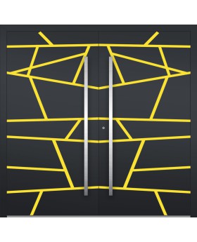 LIM W360 dubbel - massieve dubbele aluminium deur met strepen