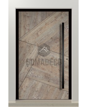 PIVOT WOODLINE 3 - draaideur met dekking in dennenhout imitatie Platinum