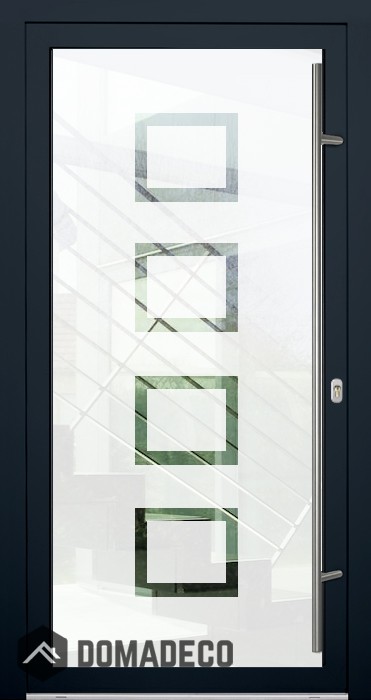 LIM Glass S8 - zandkleurige voordeur met een transparant decor