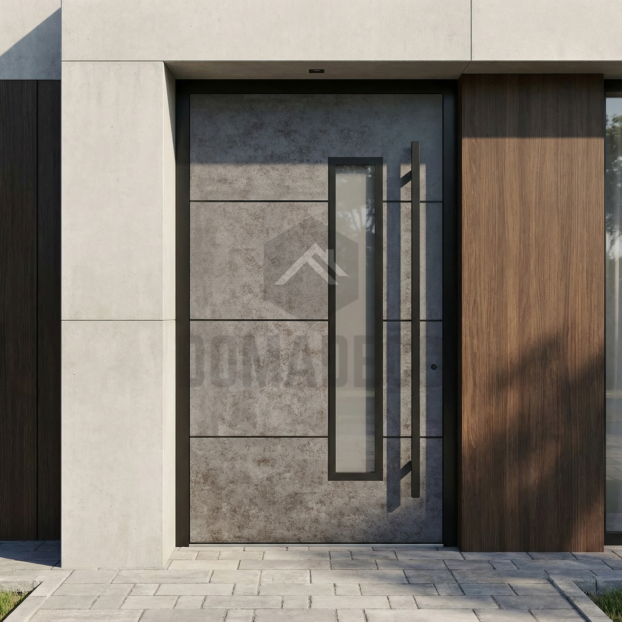 Aluminium voordeur met een laag gesinterd kwarts